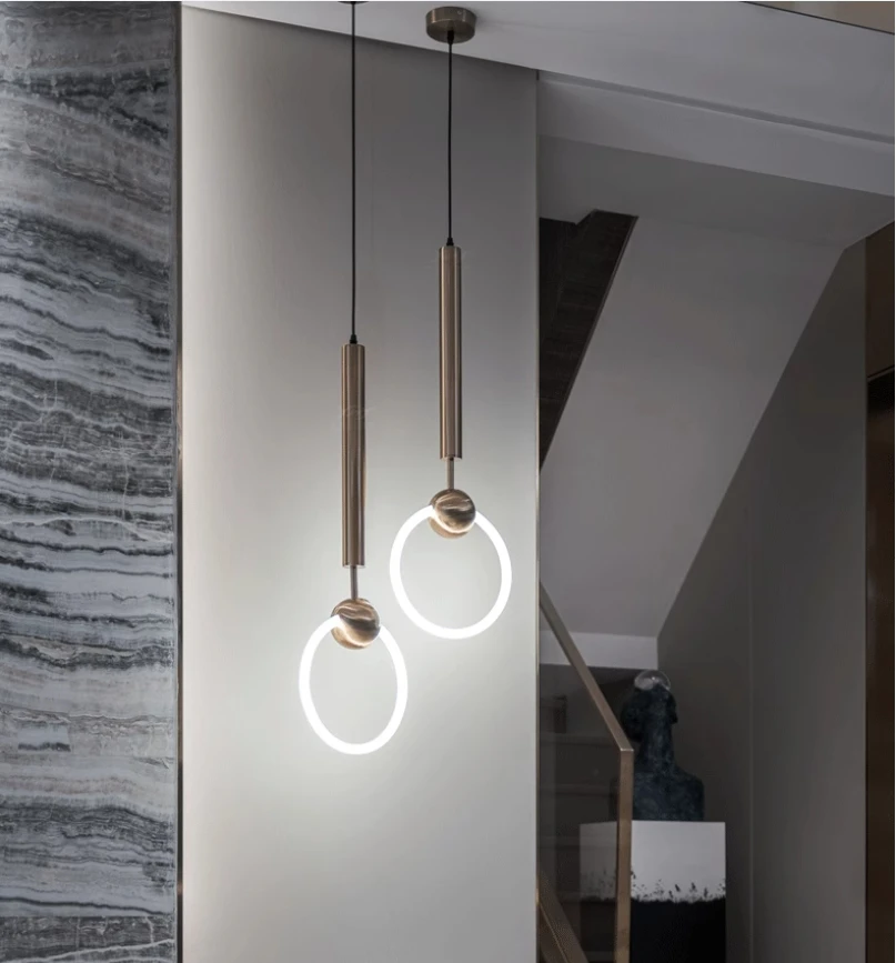 Nordic Ceiling Glass LED Pendant Lamp Chandelier for Living Room Bar Counter Bedside Home Decoration Light Fixture Minimalist