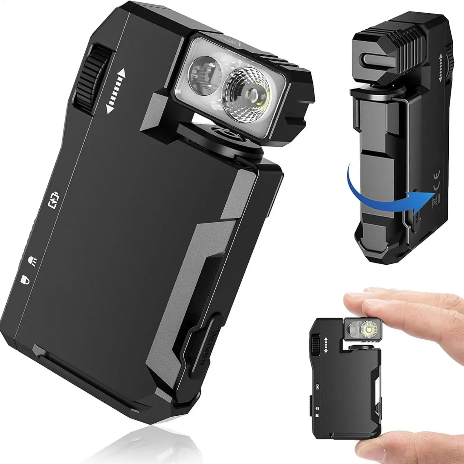 

Pocket Flashlight Flat Flashlight Bright Torch Portable Magnetic Light for Daily Repair Running Travel Survival Hiking Fishing