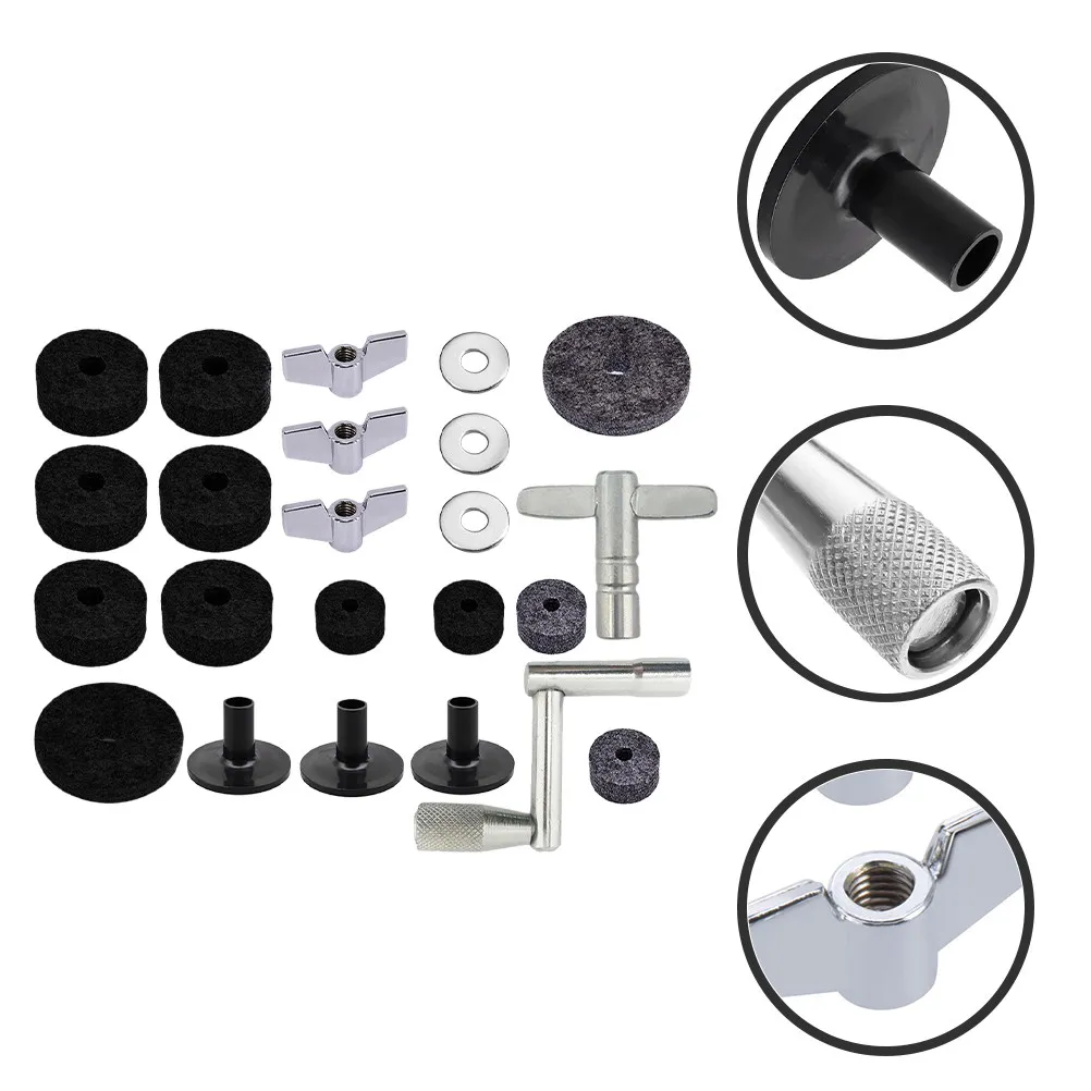 1Set Premium Drum Set Felt Pads Strong Nuts and Felt Design Ensures Stable Cymbal Positioning Drum Set Fittings Cymbal