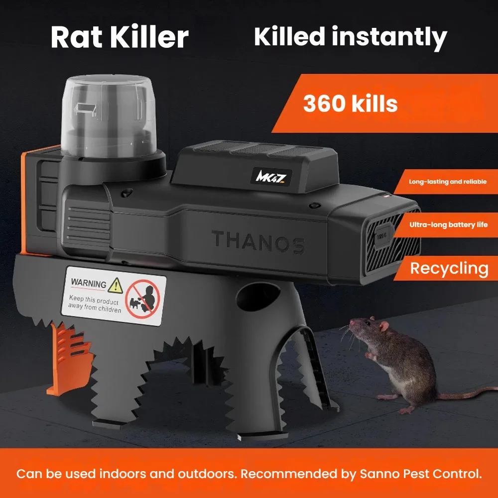 New Indoor Electric Mouse Trap High Voltage Battery Operated Automatic Rat Catcher Rodent Pest Control Device with Lithium Batte