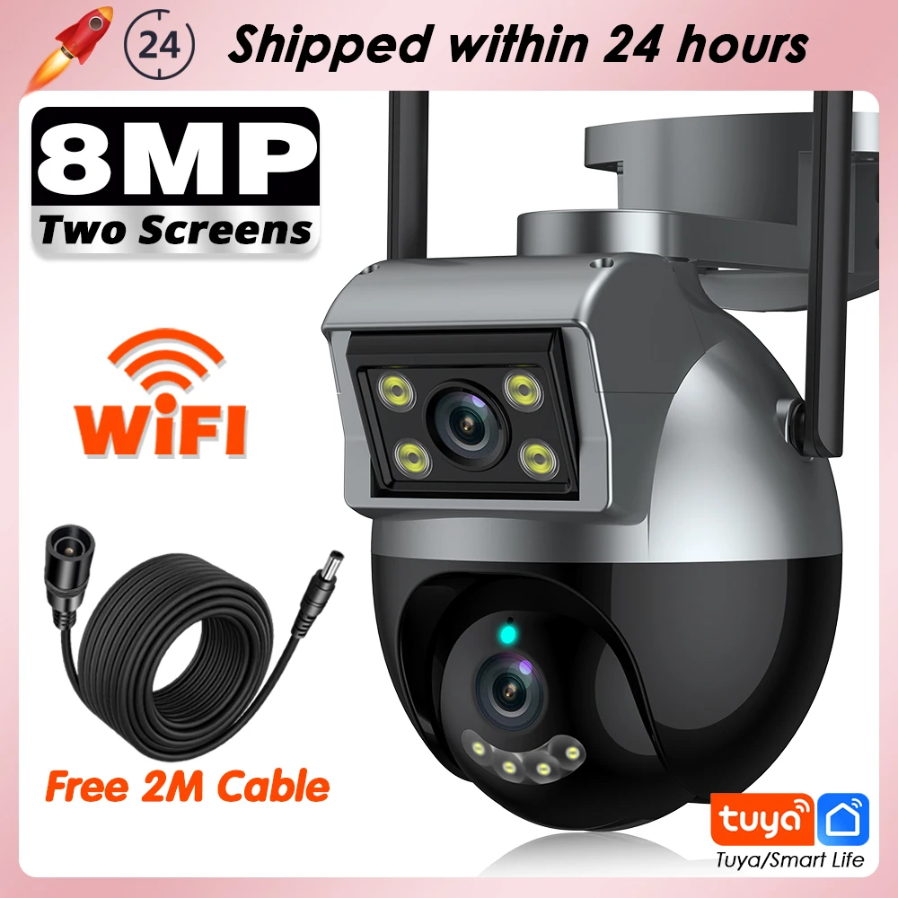 

Камера видеонаблюдения SMART LIFE, беспроводная, 8 Мп, 4K, PTZ, Wi-Fi