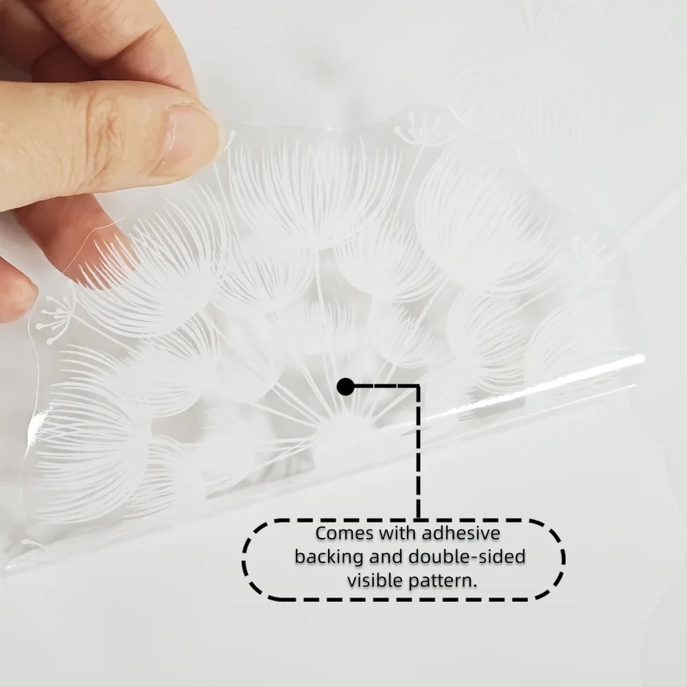 PVC White for dandelion Window Sticker Self-Stick Decal for Bedroom Living Room Wall Glass For Home Decor Pack of 2