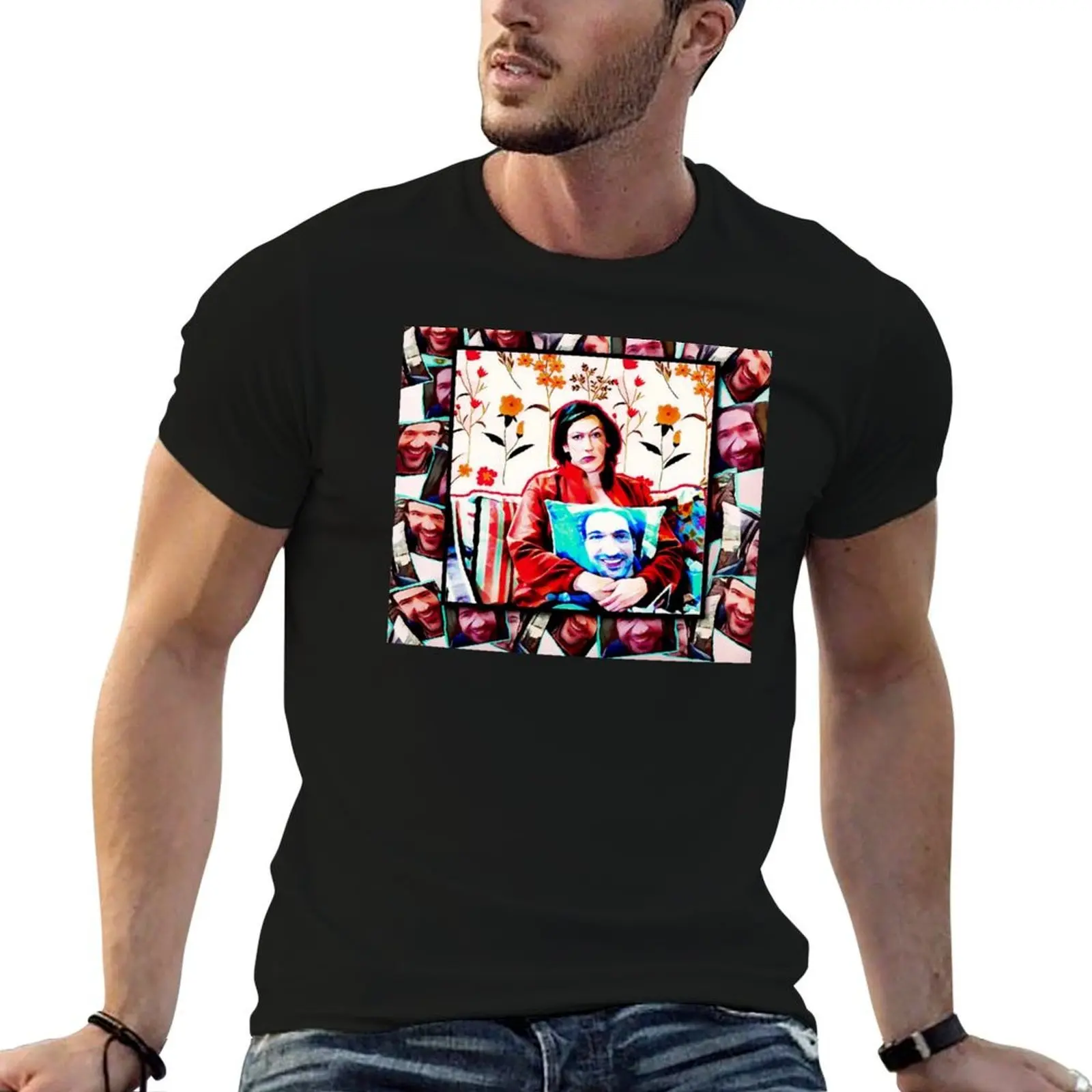 Miranda with Gary Pillows T-Shirt quick drying blue archive plus size men clothing