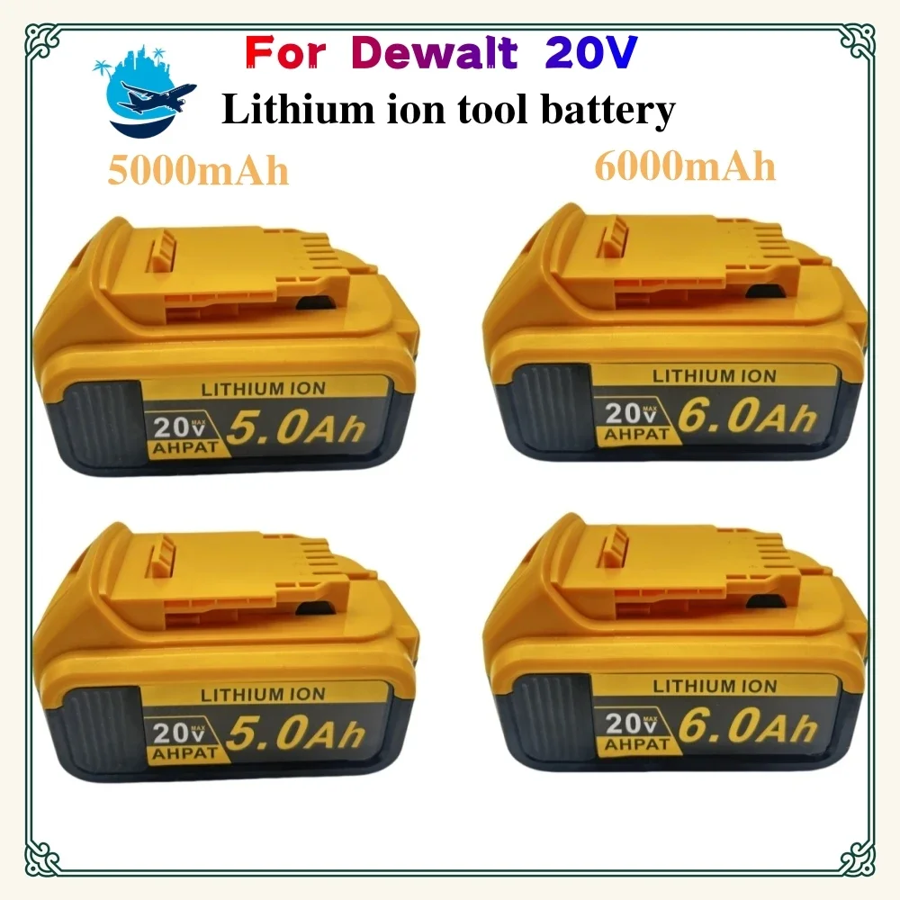 New 100% Original 6000mAh 20V for Dewalt Power Tool Battery DCB206 20V 6.0Ah Battery DCB206 20V Battery DCB205 DCB200 DCB204-2