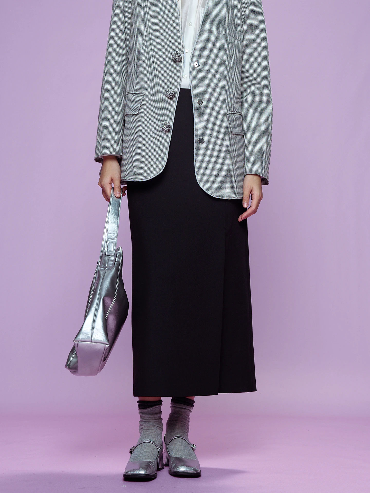 

Fay-Fayee Advanced Long Asymmetrical Hemline Women's Skirt Spring New Sle Dra Silhouette Date Beau Long Skirt