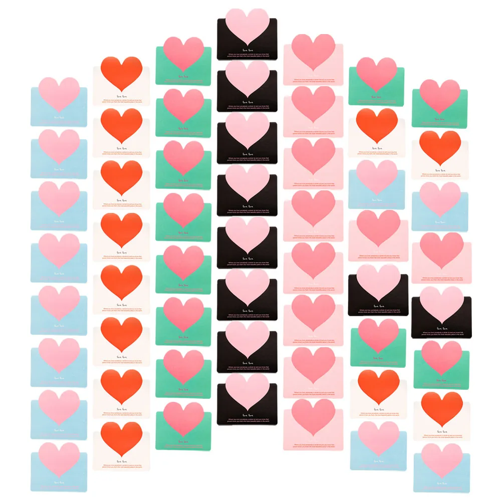 100Pcs Heart Shape Blessing Cards Blank Greeting Cards Exquisite Craftsmanship Sincere for All Occasions