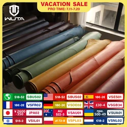 WUTA 3 Square Feet Irregular Colored Vegetable Tanned Cowhide Leather Piece DIY Full Grain Waxed Genuine Leather