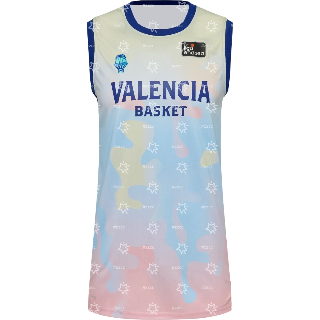 25-26 Valencia Basket Home basketball jersey Training kit Summer Sports Dry Quickly Men's T-Shirt Kid's Clothing Tee Y2k Woman