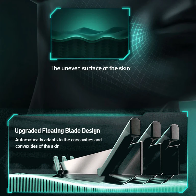 Gillette vetor 3d barbeador masculino gillette barbeador conjunto navalha material de aço inoxidável lâmina de três camadas quantidade