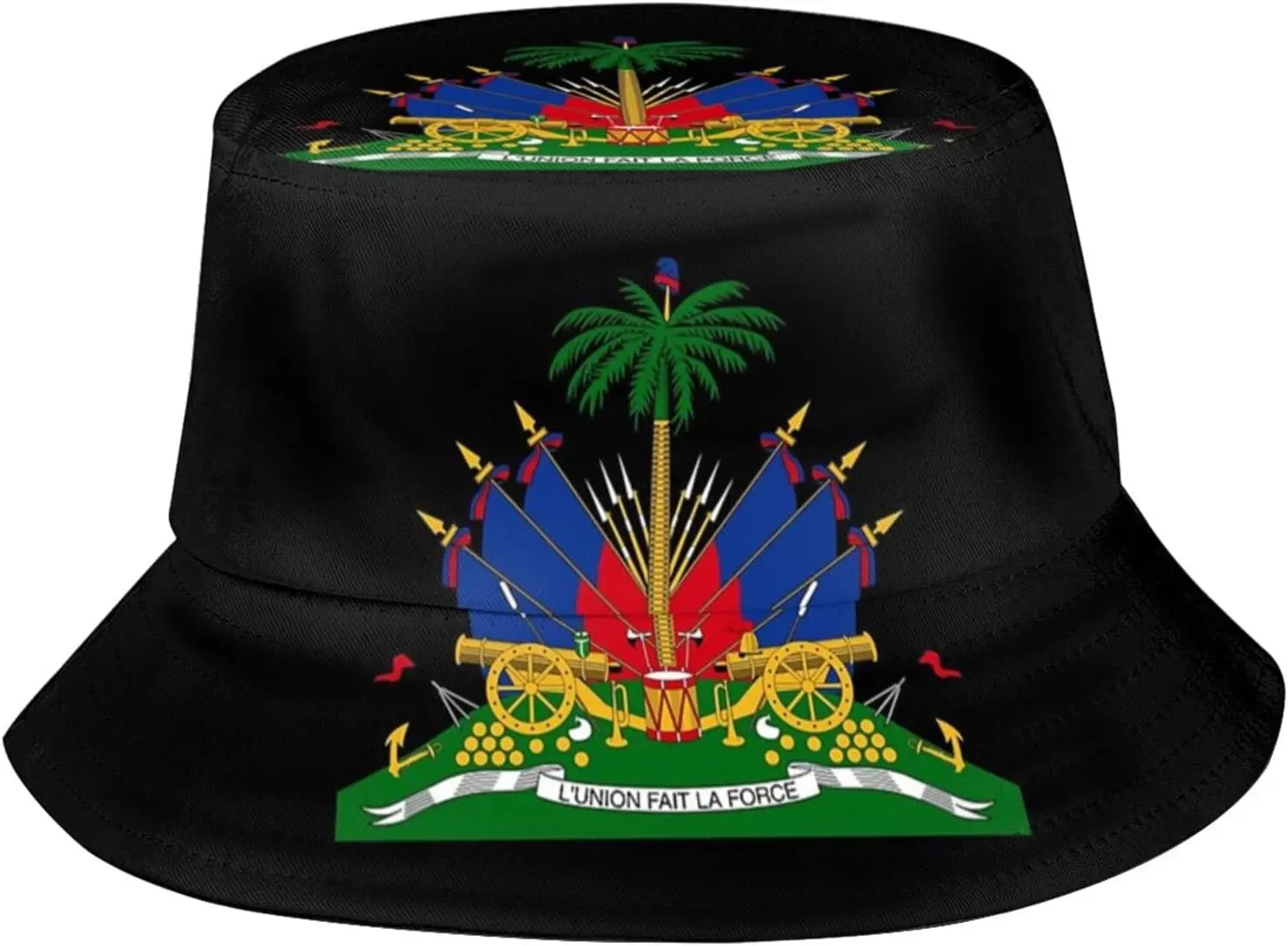 Unisex Cute Haiti Flag Print Bucket Hat Summer Travel Fisherman Cap Outdoor Haitian Sun Hats for Women Men Teens