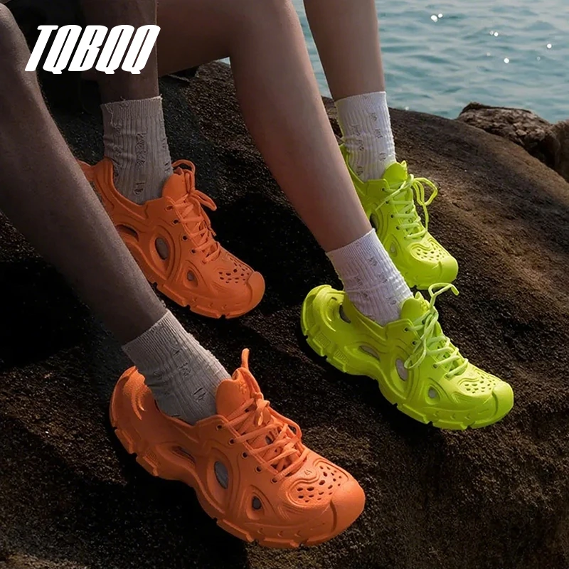 Outdoor Casual Sandals Men's and Women's Comfortable Thick Sole Couple Beach Breathable Hooded Summer Sandals image 3