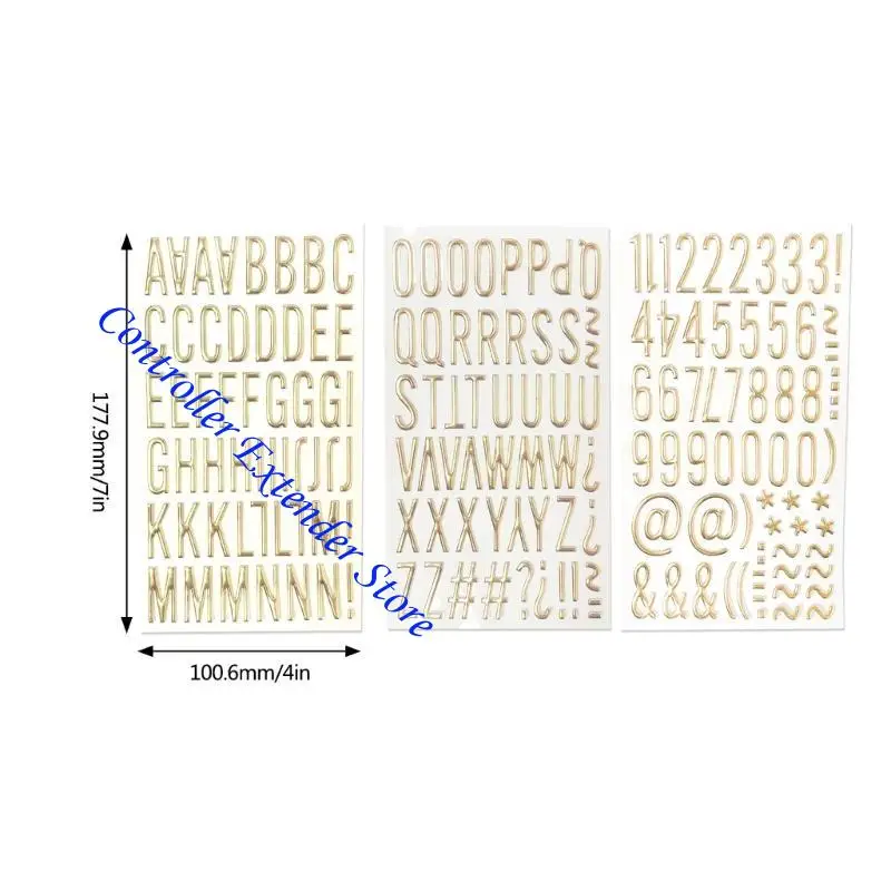 N84B Metallic Color Letter Número Pegatina PVC Pegatina remolinos letra PVC Sticker