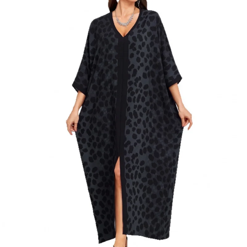 Oversized Maxi Dress Batwing Sleeve Loose Beach Cover Up Swimsuit Wrap For Women Plus Size Summer Vacation