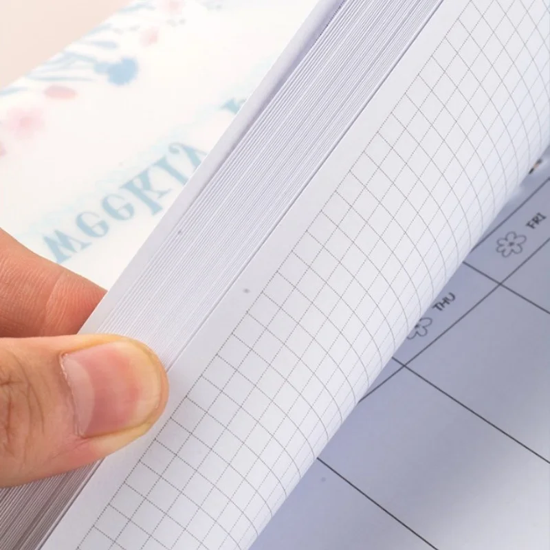 50 Sheets Weekly Planner Fresh Garland Moon Butterfly PVC Waterproof Cover Daily Schedule Student Diary Notebook Desk Calendar