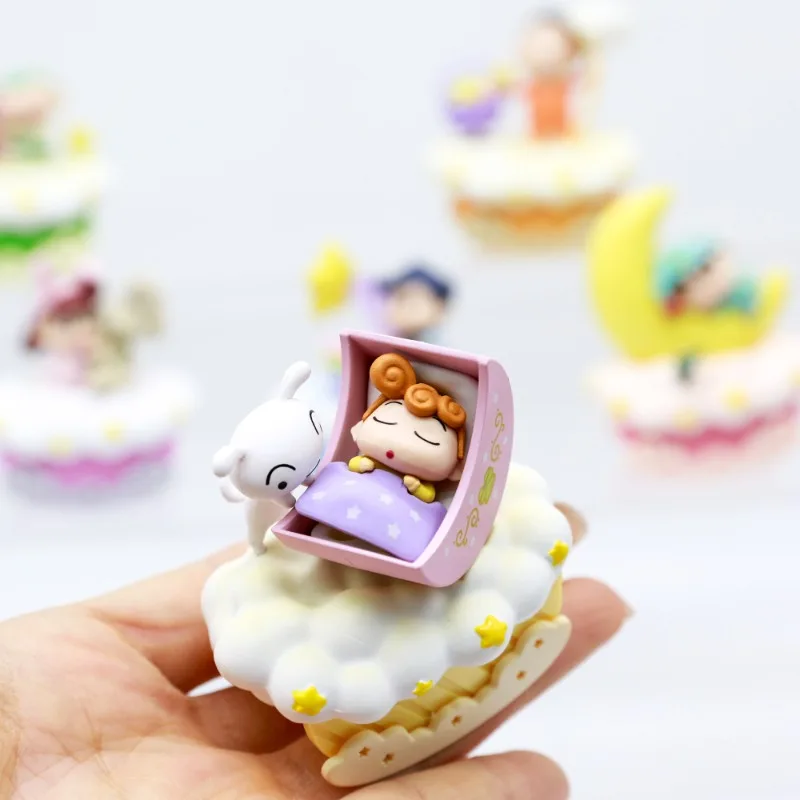 Crayon Shinchan 블라인드 박스 장난감 좋은 밤 꿈 장면 애니메이션 피규어 Kazama Toru Sakurada Nene Abe Shiro Nohara Himawari 선물