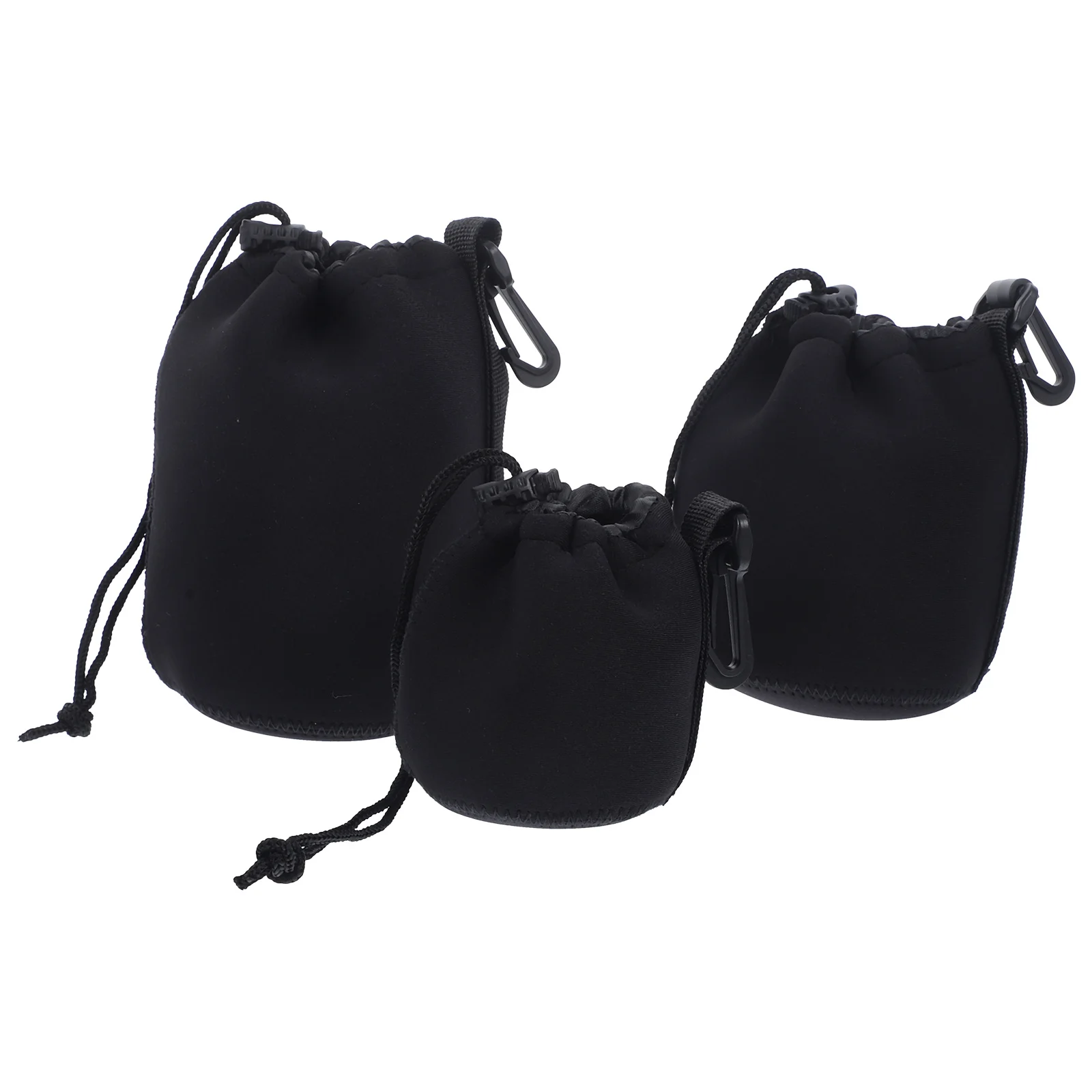 3 قطعة الحقيبة عدسة للكاميرا عالية الكثافة النيوبرين عثرة حماية عدسة خارجية حقيبة للتخزين مع الرباط قابل للتعديل و