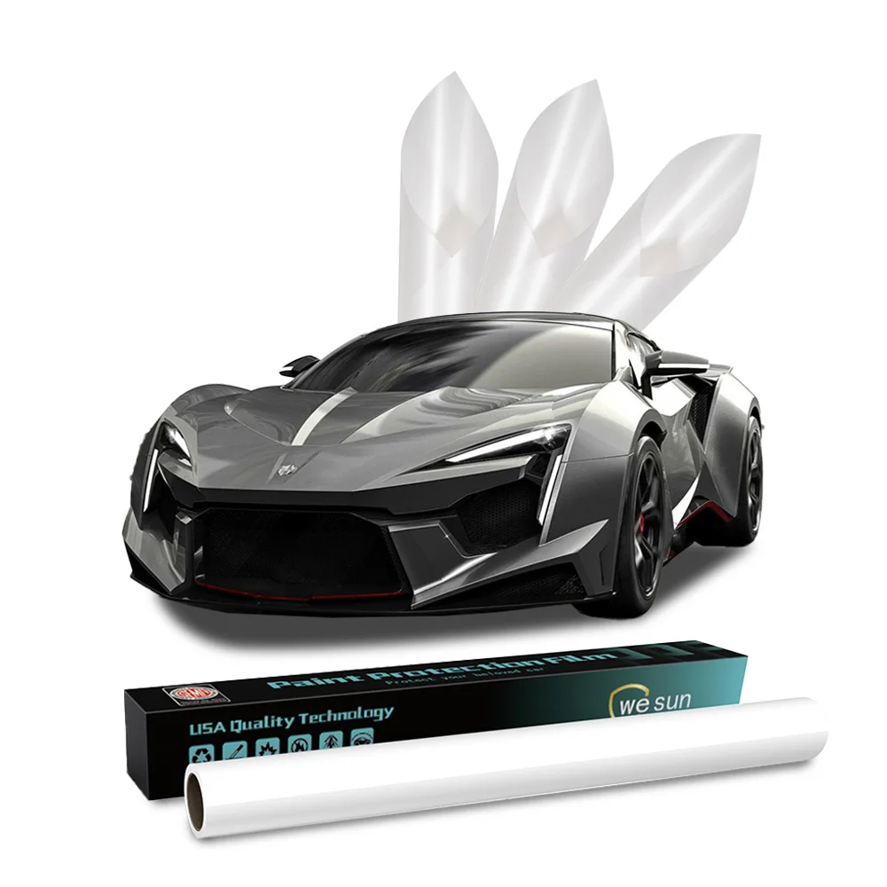 

WESUN TPU-M75 7,5 мил Премиум Невидимая защитная пленка для автомобильной краски, блокирующая УФ-излучение, высокая прочность на растяжение, без пузырьков