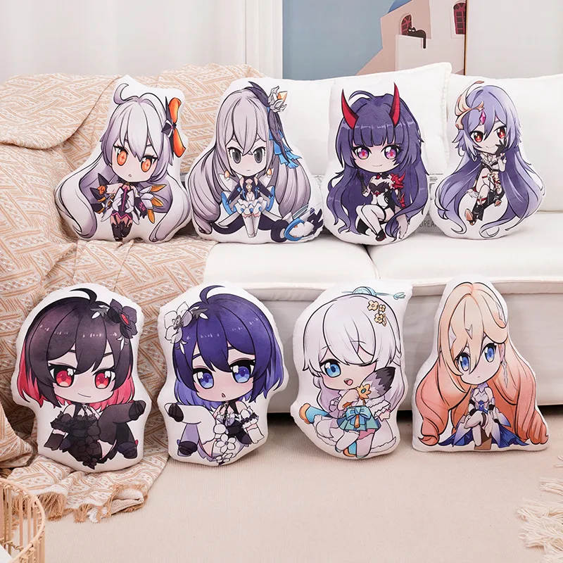 Game Honkai Impact 3 Theme Irregular Plush Throw Pillow Pp Cotton Filled Short Throw Pillows Kawaii Cushion Otaku Gifts 45cm
