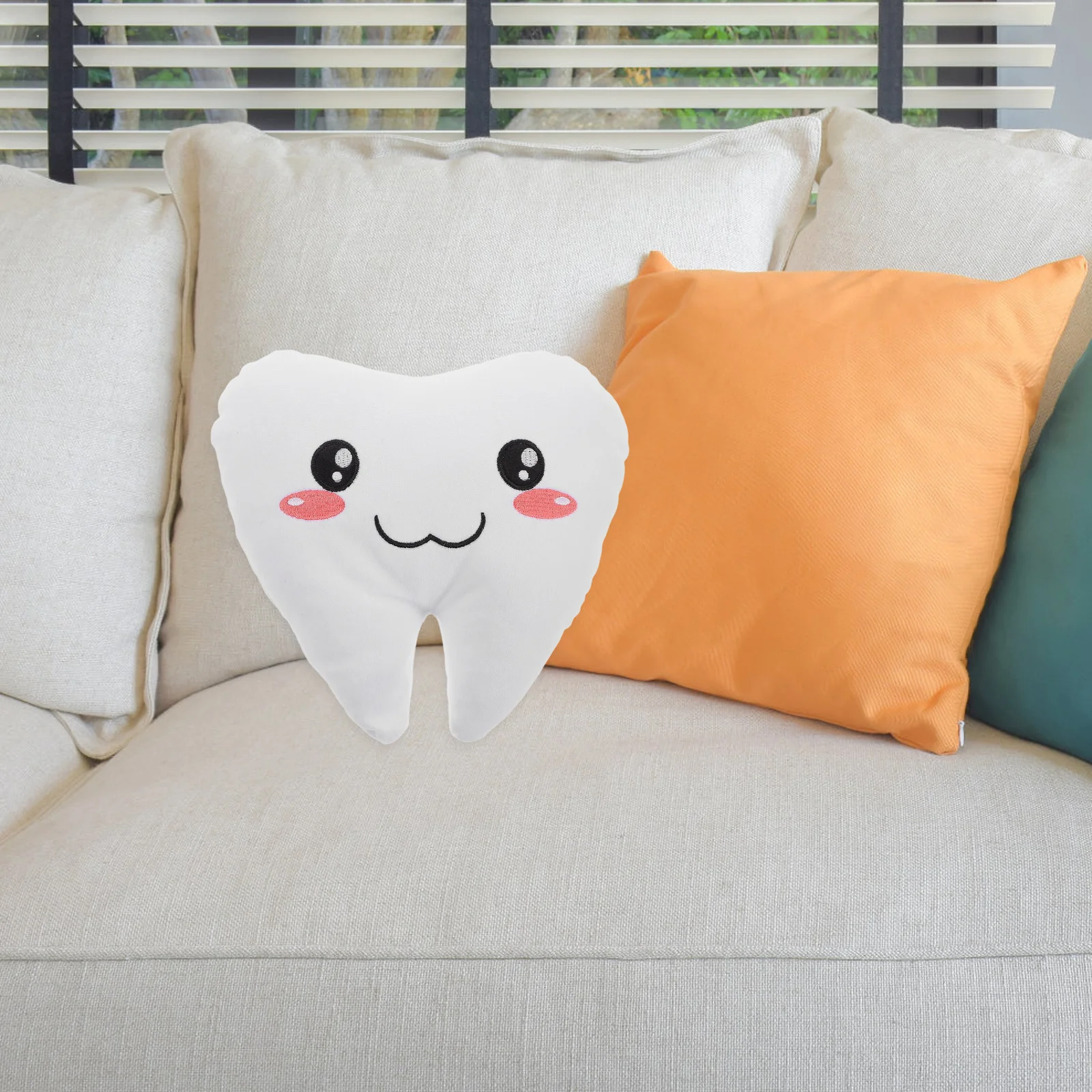 

Мягкая подушка с зубами для детей, милая декоративная подушка для детской комнаты перед сном, идеальная подушка для поддержки ног для мальчиков и девочек, поясничная подушка