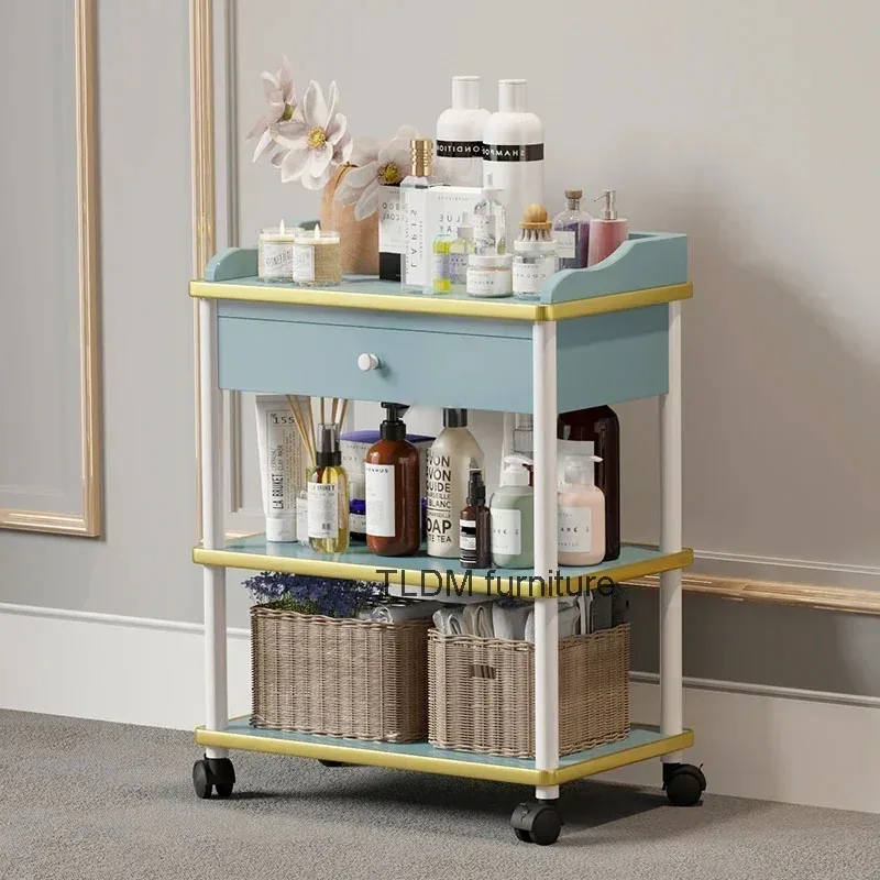 

Nordic Household Manicure Store Salon Trolleys Light Luxury Commercial Furniture Tool Carts Modern Minimalist Storage Trolley