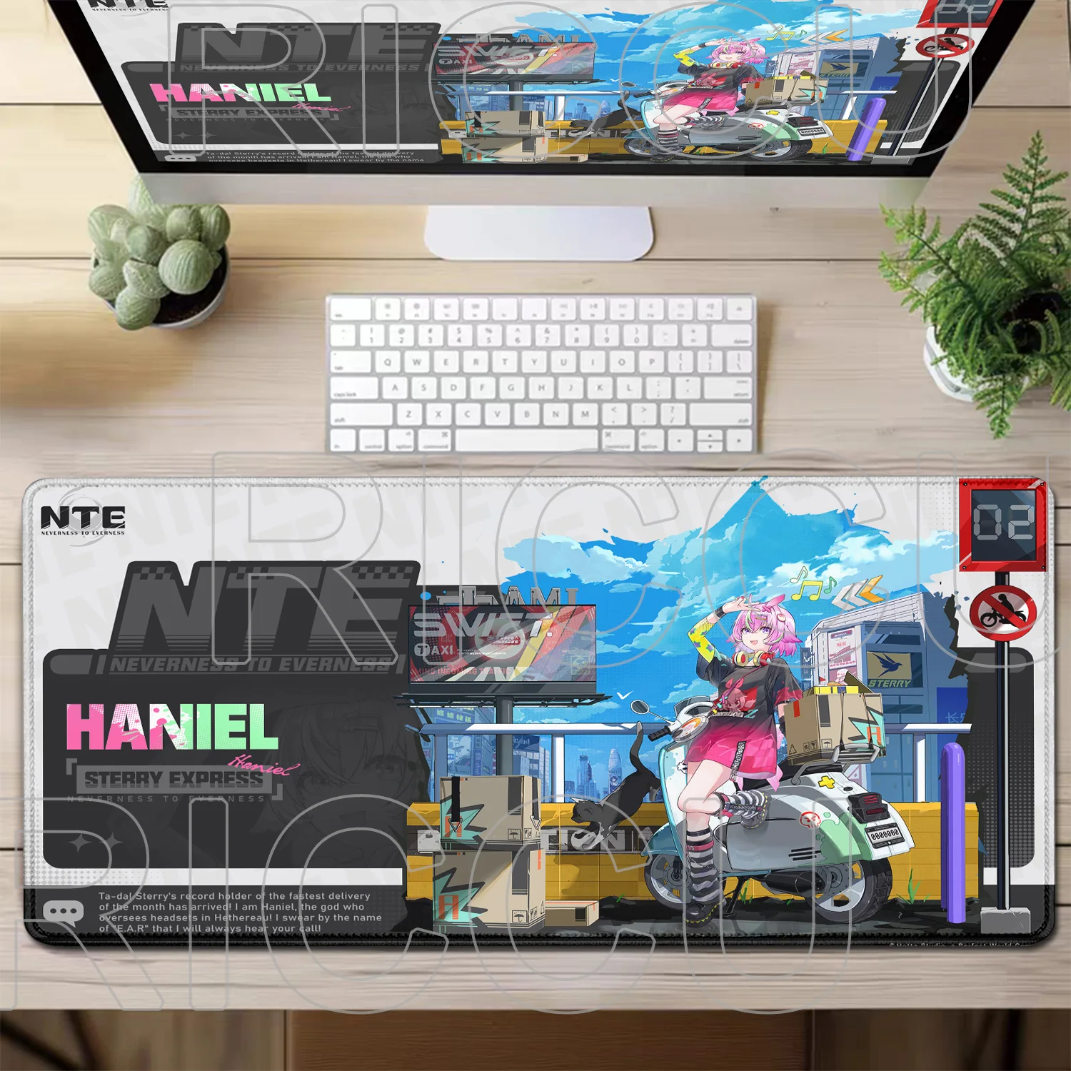 Mauspad Neverness to Everness NTE Cute Girl XXL Gaming-Tastatur, HD-Druck, Mauspad für Büro, Computer, Anime, Gamer, Schreibtischunterlage, Teppich – Detail 11