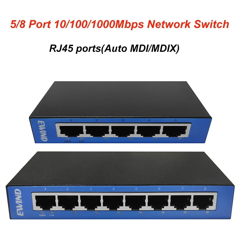 NEW Full Gigabit Ethernet Switch Unmanage, Network Switch, Gigabit Switcher, High Performance, RJ45, 10/100/1000Mbps