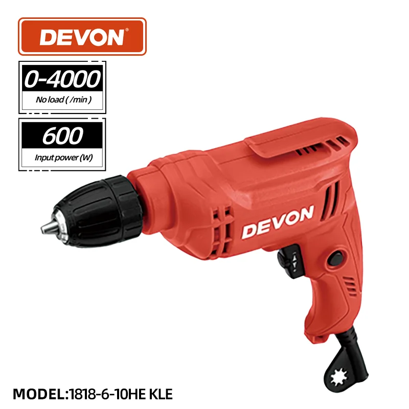 

Devon 1818-6-10HE KLE 600W Home DIY Electric Drill 10mm High Speed 4000rpm Grinding and Polishing Brushless AC Power Tools