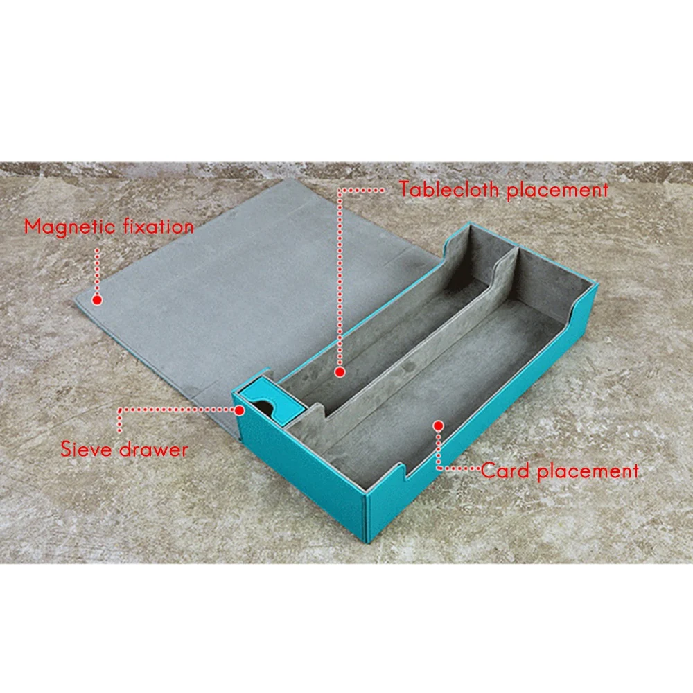 AUU-Large Card Case Deck Box Playmat And Dice Collector Container Card Storage Box Storage Dustproof Card Storage Box