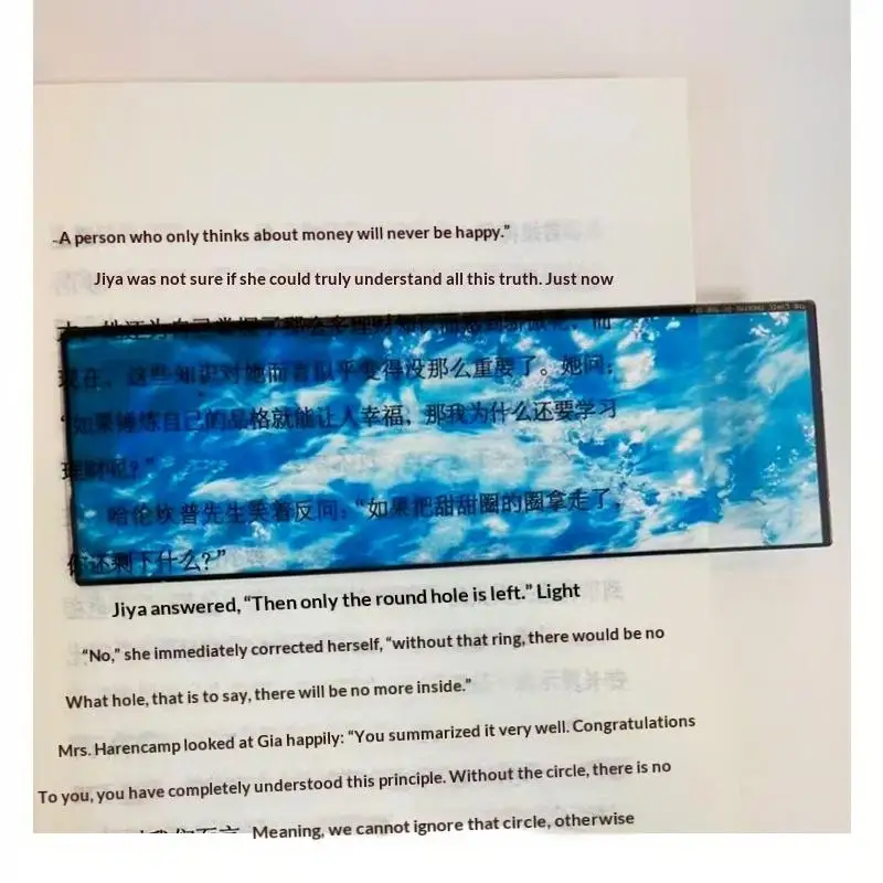 Ocean Series Art Aesthetic Bookmark Transparent Acrylic Book Page Clip for Reading Enthusiasts Gift Stationery Supplies