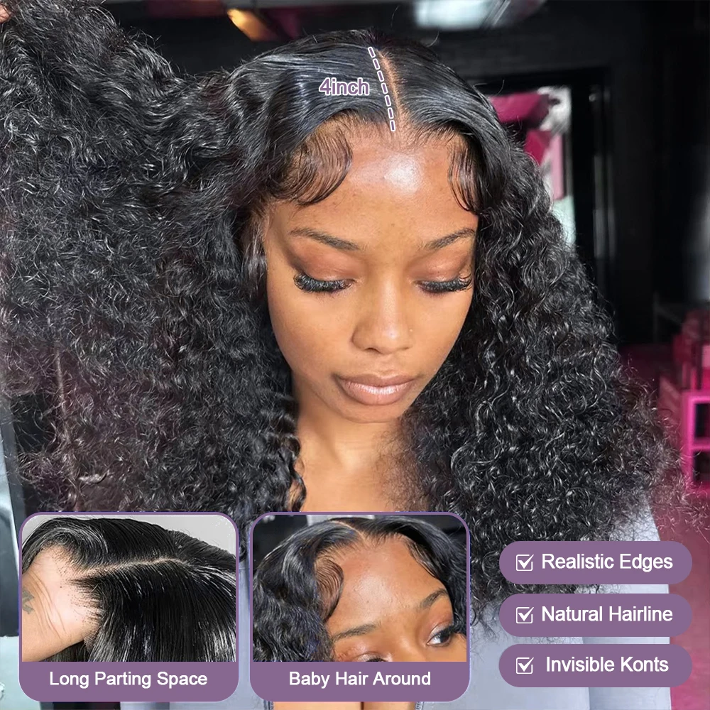 7x5 شعر مستعار بدون صمغ 100% شعر بشري جاهز للارتداء غريب مجعد قصير بوب الباروكات للنساء الرطب موجة المياه العميقة 13x6 الدانتيل الجبهة الباروكات