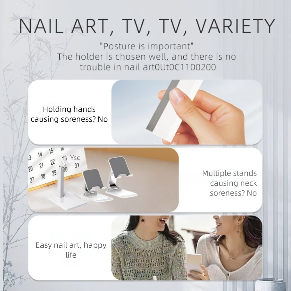 LCD 디스플레이가 있는 2 in 1 네일 램프 스탠드 세트, 스탠드가 있는 다기능 네일 램프 홀더, UV 라이트 휴대폰 거치대 세트, 라이트 테라피