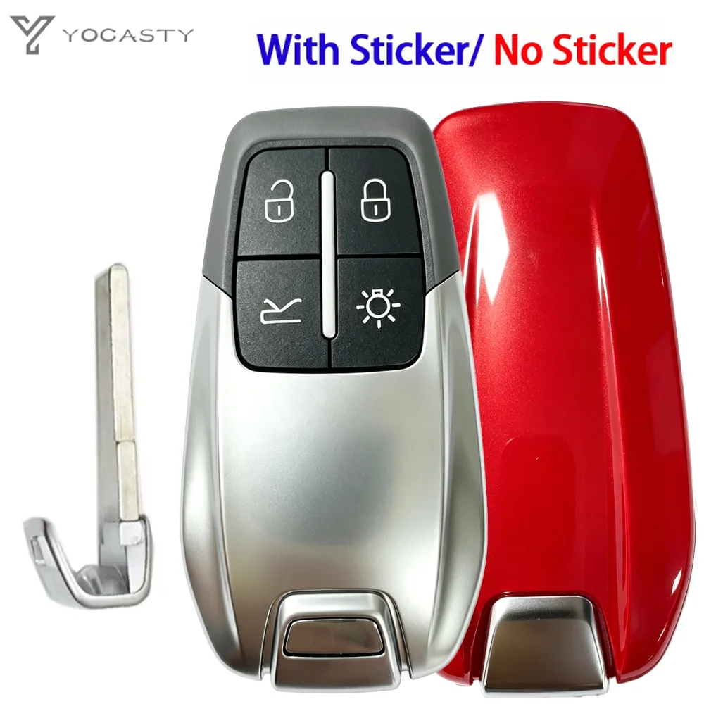 YOCASTY Remote Fob Car Key Shell Case Cover 4 Button CS094004 For Ferrari 2014-2020458 588 488GTB LaFerrari with Stickers