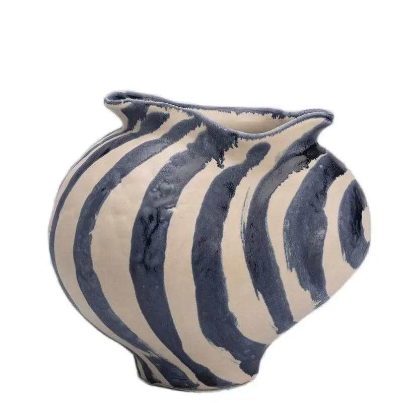 

Wabi Sand antique small conch ceramic vase home model room pottery pot hand-painted big belly flower arrangement table