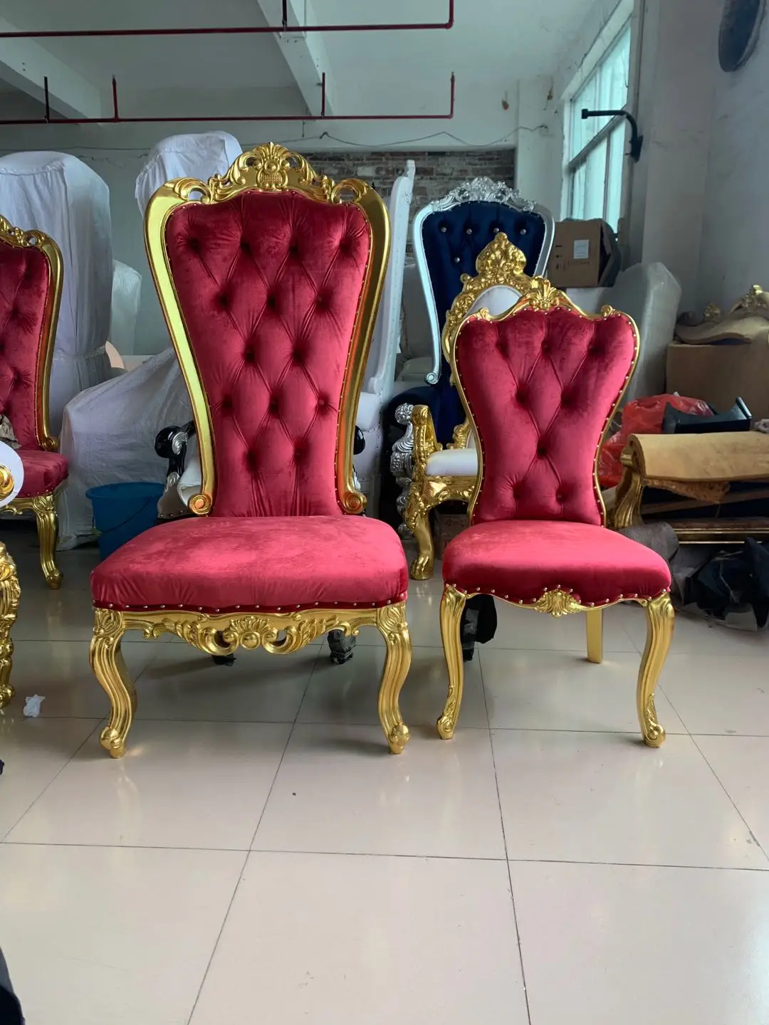Custom Kids Throne Chairs Party Children, White and Gold Wedding Event Party Hotel Furniture Small king Throne Chair for Kids view 6