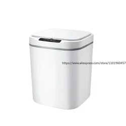 Smart Induction Type Trash Can Bedroom Dustbin Electric Touchpad Trash Bin for Kitchen Bathroom Garbage Small Desk Cans