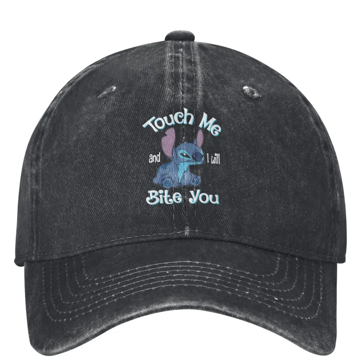 Stitch Touch Me And I Will Bite You Casual Baseball Cap Spring Trucker Hat Tennis Skate Hip Hop Hats Couple Women Baseball Caps