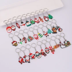 30pcs Silicone Santa Claus Christmas Gifts Keychain, New Fashion Christmas Series Pendant , Cute Purse Bag Backpack  Accessories