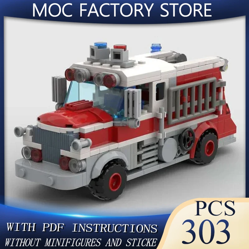 

Moc Building Bricks City Car Model Forest Service Fire Truck Technology Modular Blocks Gifts Toys For Childen DIY Sets Assembly
