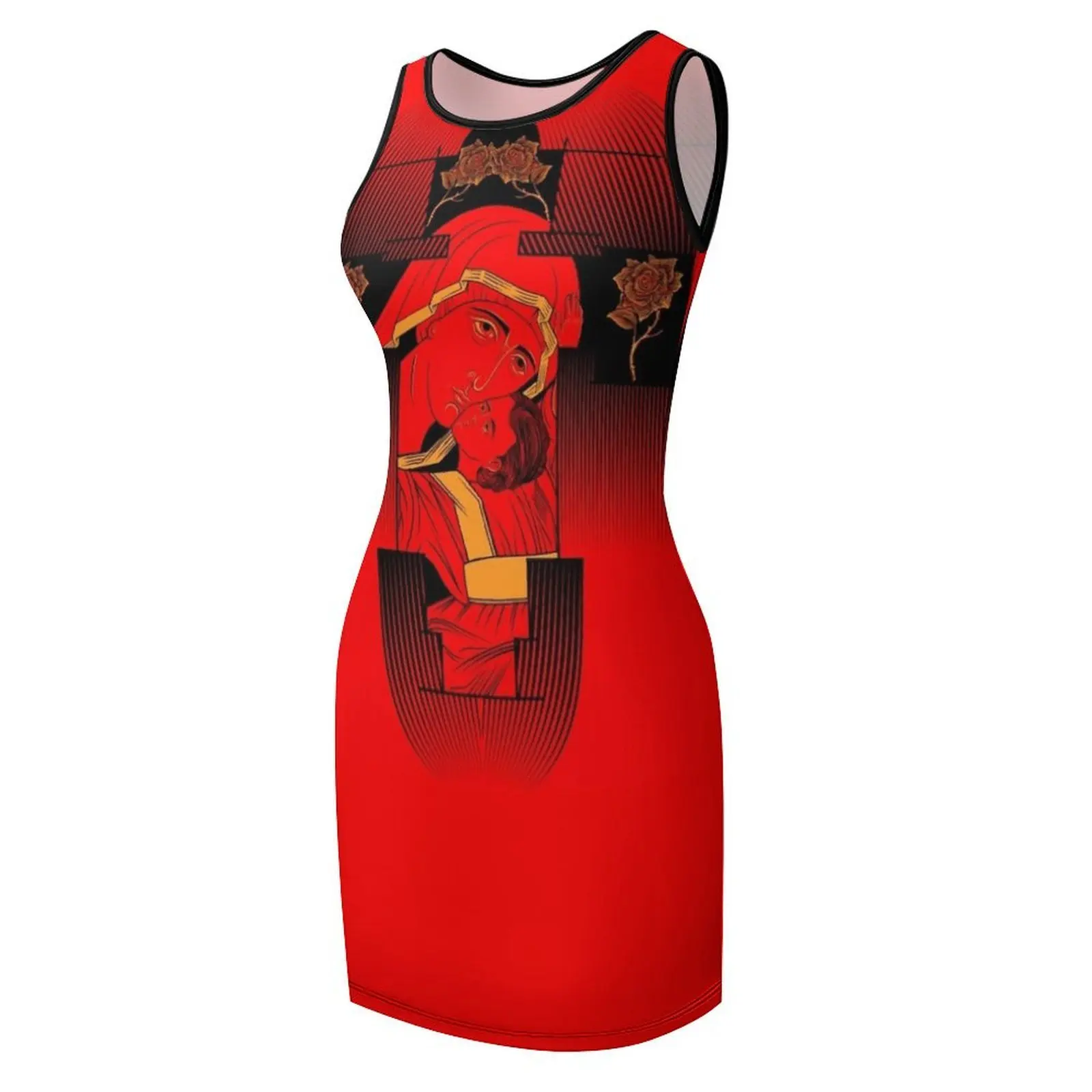 빨간색 부드러운 민소매 선드레스 고급 여성 파티 드레스 이브닝 프롬 고급 여성 파티 드레스 여성 의류