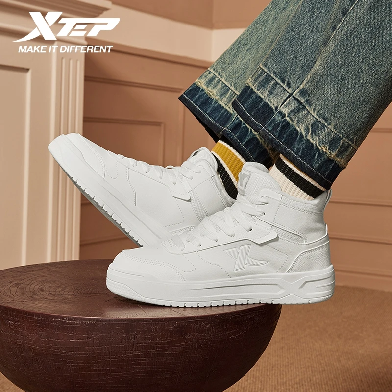 Xtep Men's Cotton Shoes 2025 Winter Minimalist Water Proof Durability Everyday Mid Top Comfortable Casual Shoes 875419370003