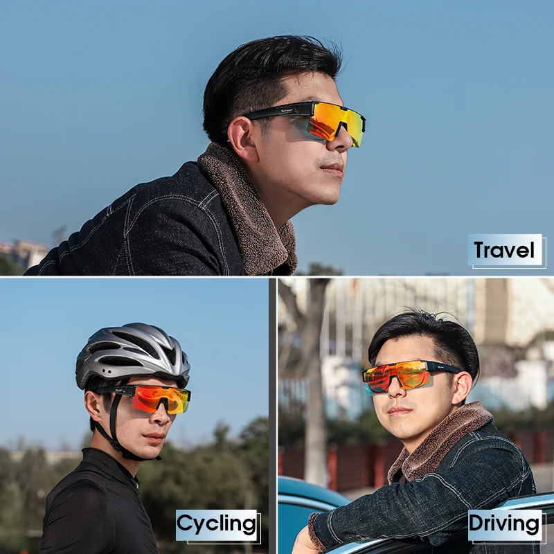 WEST BIKING Cycling Glasses Polarized Myopic Driving Sunglasses Photochromic Combined Eyewear UV400 Fishing Bike Goggles