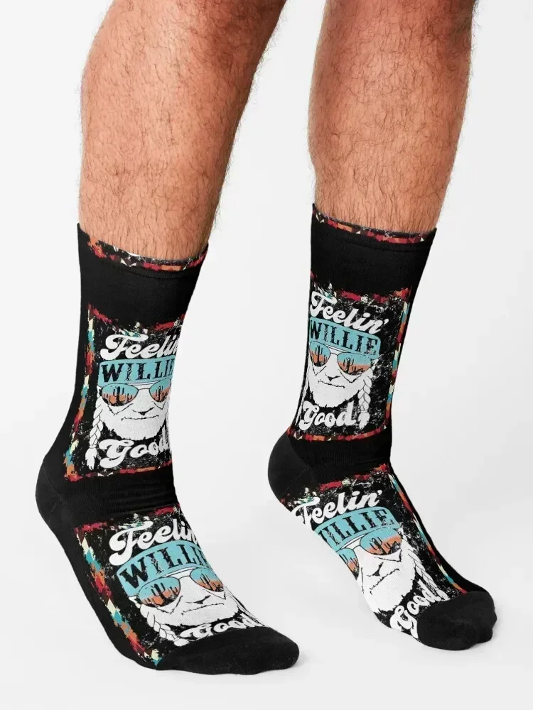 feeling wille good-willie nelson Socks fashionable basketball ankle man Men's Socks Luxury Women's