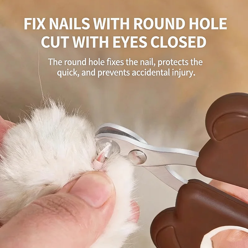 Pet Cat Nail Clipper with Round Hole Safety Kitten Nail Scissors No Need to Find Blood Vessel Professional Cat Grooming Nail Cut