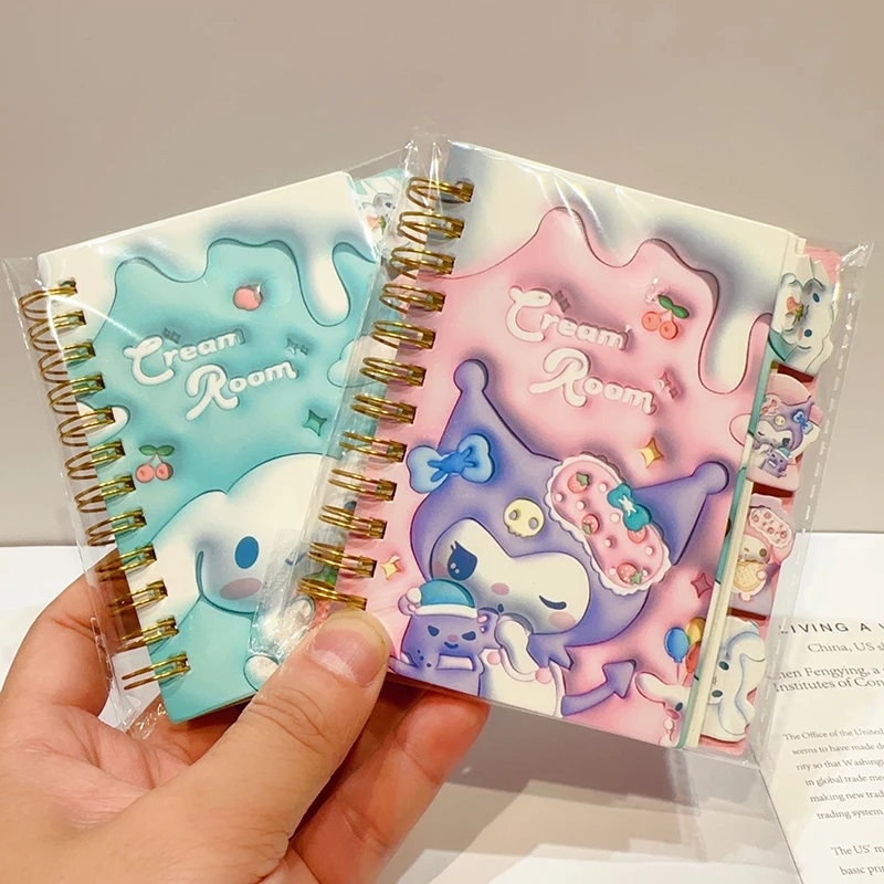 20 Stuks Sanrio Coil Book Notebook Kuromi Cinnamoroll Student 3d Notitieblok Draagbare Agenda Planner Briefpapier Schoolbenodigdheden