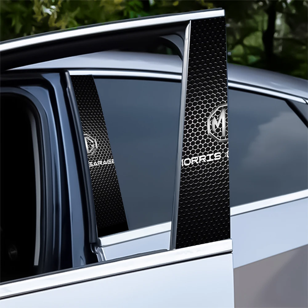 2 قطعة شعار السيارة مركز العمود فيلم ملصق لاصق لامع ورائع السيارات التصميم لموريس المرآب MG 7 6 5 ZS MG4 EV واحد Cyberster HS MG3 EZS GT GS