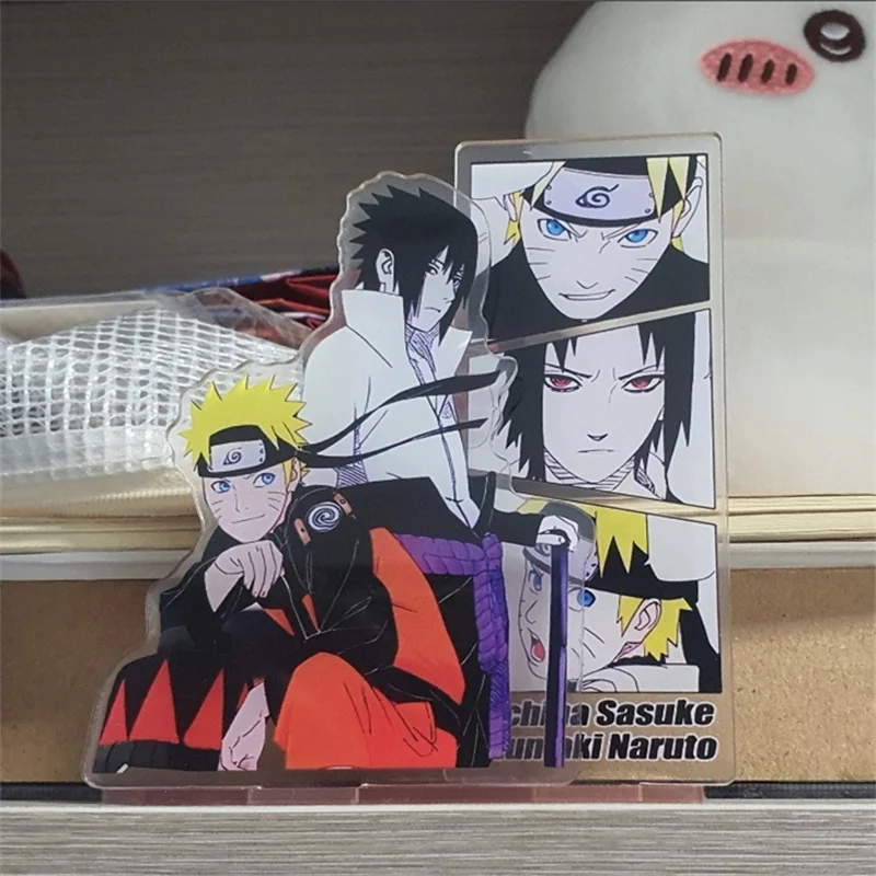 Naruto Acrylic Ornament Anime Action Figure Uchiha Sasuke Uzumaki Naruto Car Desk Decoration Model Christmas Gift Birthday Gifts