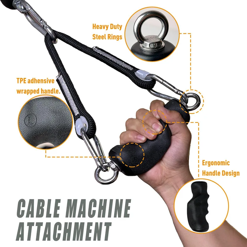 

2Pcs Pull Up Grips Handles with Rings Exercise Equipment Hand Grips Exerciser for Pulley System Exerciser Training Bodybuilding