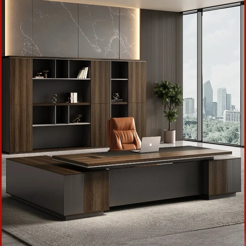 

Office boss desk, light luxury, high-end general manager desk, large desk, modern and simple supervisor table