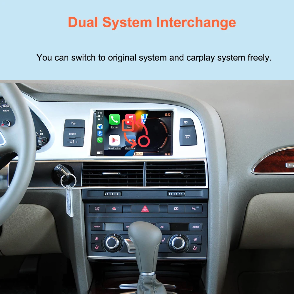 Bonroad Wireless CarPlay Interface für Audi A6 Q7 2009-2015 MMI 3G Android Auto Mirror Link AirPlay Rückfahrkamera Nachrüstsätze – Detail 7
