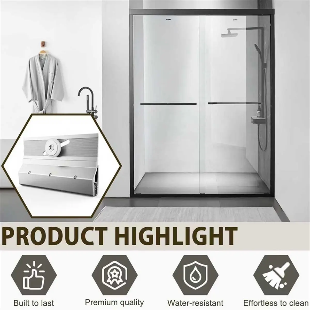 618 Mega Sale 4pcs M6053 Frameless Shower Door Rollers, 3/4 in Round Plastic Wheel, Chrome-Plated Aluminum